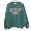 【中古】古着 長袖スウェット メンズ クルーネック 丸首 90年代 90s ノースイースト 緑 グリーン Lサイズ 中古 スエット トレーナー トップス | 春夏 春物 春服 秋冬 秋物 秋服 メンズファッション カジュアル おしゃれ ファッション 2OF