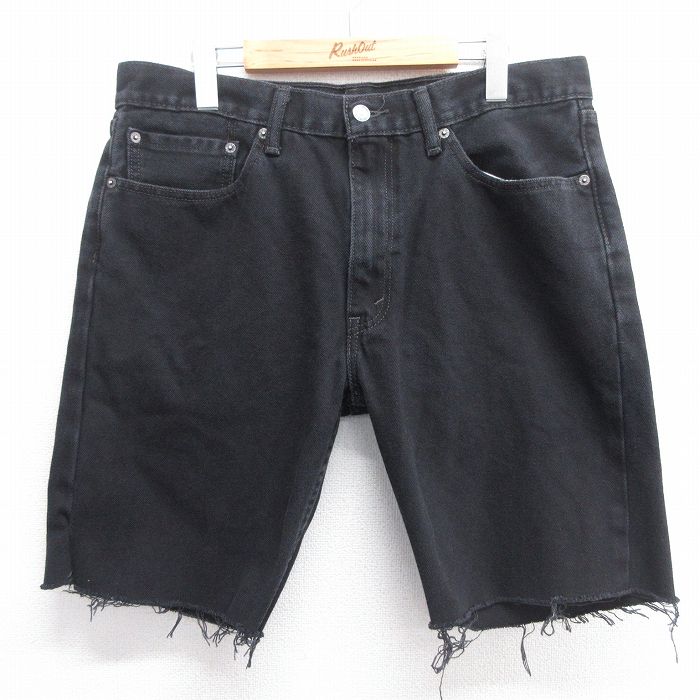 【中古】古着 リーバイス 505 デニム ハーフパンツ メンズ ブラック W37 コットン ショートパンツ アメカジ ストリート カジュアル きれいめ ヴィンテージ レトロ オールド 5OF