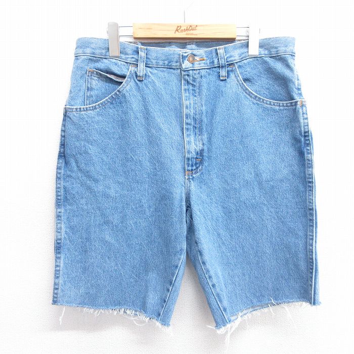 乐天商城 - 【中古】古着 ラスラー ショートパンツ ショーツ メンズ コットン 紺 ネイビー デニム W35 中古 ボトムス 短パン ショーパン ハーフ | 春夏 春物 春服 夏物 夏服 半ズボン カジュアル メンズファッション ファッション おしゃれ