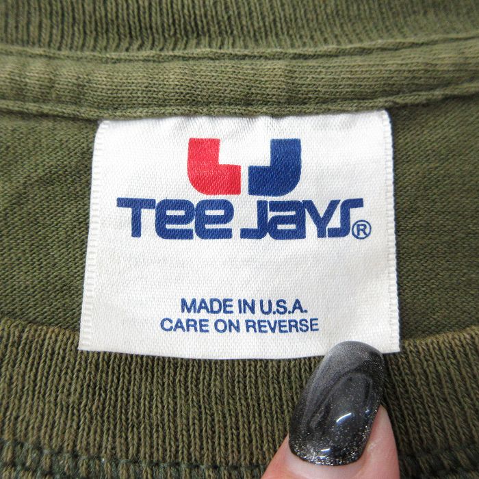 【中古】古着 半袖 ビンテージ ヴィンテージTシャツ メンズ 90年代 90s タヒチアン 石像 飛行機 大きいサイズ 2L LL ビッグシルエット ゆったり ビッグサイズ オーバーサイズ クルーネック 丸首 USA製 アメリカ製 濃緑 グリーン XLサイズ 中古 | 春夏 夏物 夏服