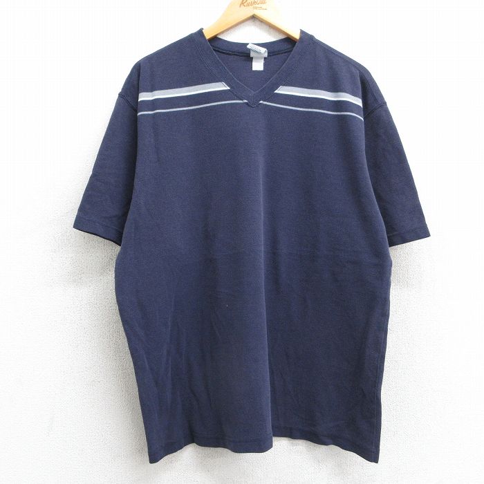 樂天商城 - 【中古】古着 オールドネイビー 00s 半袖Tシャツ 鹿の子 メンズ ネイビー XLサイズ 00年代 アメカジ ストリート カジュアル きれいめ ヴィンテージ レトロ 5OF
