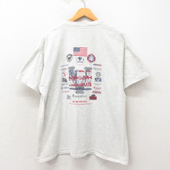 Shirts, T-Shirts - 【中古】古着 00s 半袖Tシャツ メンズ グレー XLサイズ フリーダム プリント ヴィンテージ カジュアル ストリート アメカジ きれいめ レトロ オールド