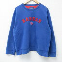 【中古】古着 長袖スウェット メンズ 00年代 00s カンザス クルーネック 丸首 青 ブルー Lサイズ 中古 スエット トレーナー トップス | 春夏 春物 春服 秋冬 秋物 秋服 メンズファッション カジュアル おしゃれ ファッション 2OF