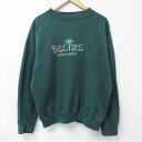 【中古】古着 長袖スウェット メンズ 00年代 00s BELTZE クルーネック 丸首 緑 グリーン Lサイズ 中古 スエット トレーナー トップス | 春夏 春物 春服 秋冬 秋物 秋服 メンズファッション カジュアル おしゃれ ファッション 2OF