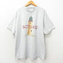 【中古】古着 半袖 ビンテージ ヴィンテージTシャツ メンズ 90年代 90s 灯台 大きいサイズ 2L LL ビッグシルエット ゆったり ビッグサイズ オーバーサイズ コットン USA製 アメリカ製 グレー 霜降り XLサイズ 中古 | 春夏 夏物 夏服 ヴィンテージTシャツ メンズフ