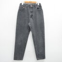 【中古】古着 リーバイス Levis 550 ジーンズ レディース 90年代 90s ヒゲ テーパード コットン 黒 ブラック デニム 中古 ボトムス ジーパン...
