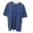 【中古】古着 ナイキ NIKE 半袖 ブランドTシャツ メンズ ワンポイントロゴ 大きいサイズ 2L LL ビッグシルエット ゆったり ビッグサイズ オーバーサイズ コットン クルーネック 丸首 紺 ネイビー XLサイズ 中古 | 春夏 夏物 夏服 メンズファッション カットソー(4)