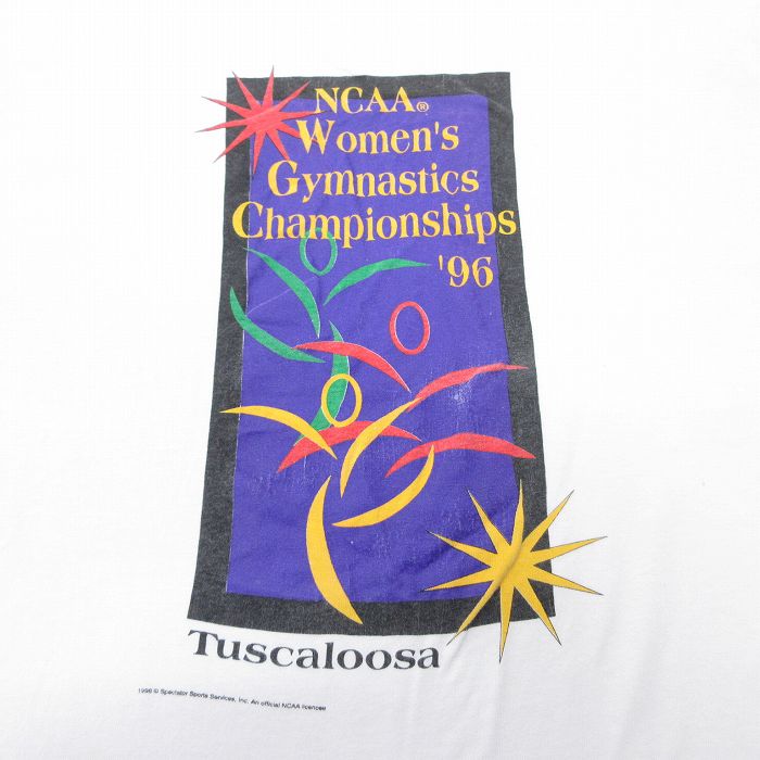 【中古】古着 TULTEX 半袖 ビンテージ ヴィンテージTシャツ メンズ 90年代 90s NCAA チャンピオンシップ コットン クルーネック 丸首 白 ホワイト XLサイズ 中古 | 春夏 夏物 夏服 ヴィンテージTシャツ メンズファッション カットソー ティーシャツ ティシャツ メ 5OF