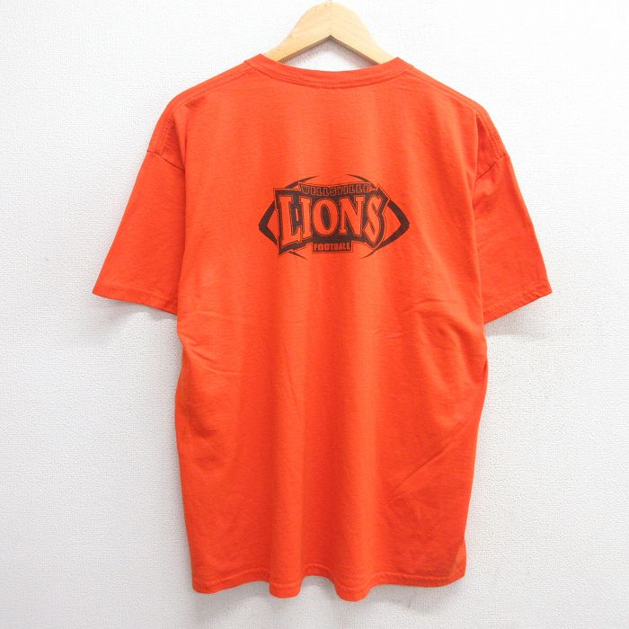 樂天商城 - 【中古】古着 ジャージーズ 半袖 ビンテージ ヴィンテージTシャツ メンズ 00年代 00s ウェルズビルライオンズ フットボール クルーネック 丸首 オレンジ XLサイズ 中古 | 春夏 夏物 夏服 ヴィンテージTシャツ メンズファッション カットソー ティーシャツ ティシ