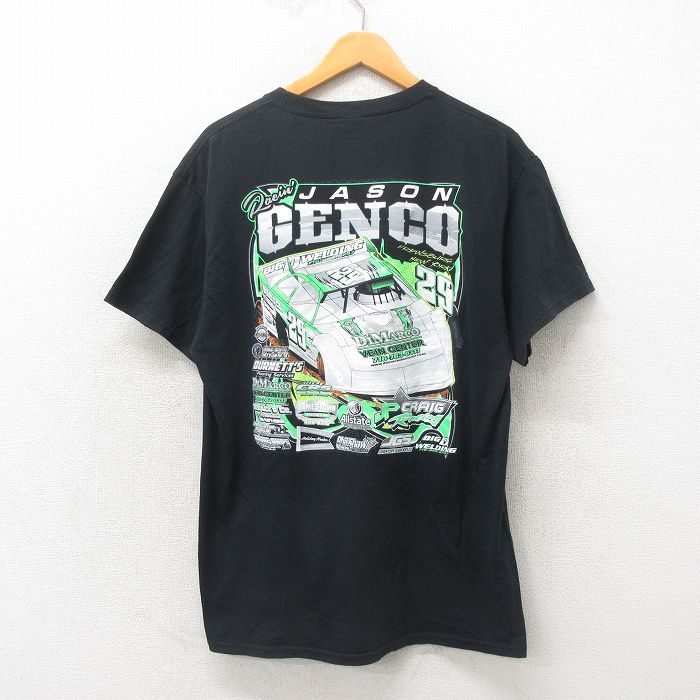 【中古】古着 半袖 ビンテージ ヴィンテージTシャツ メンズ 00年代 00s JASON GENCO レーシングカー コットン クルーネック 丸首 黒 ブラック Lサイズ 中古 | 春夏 夏物 夏服 メンズファッション カットソー ティーシャツ ティシャツ メンズTシャツ 半袖Tシャツ