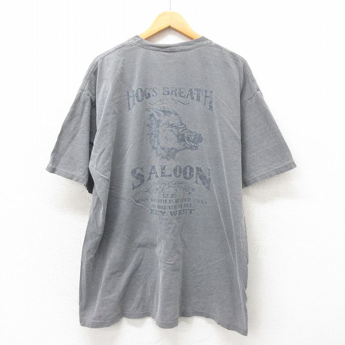 樂天商城 - 【中古】古着 半袖Tシャツ メンズ ホッグスブレス 大きいサイズ 2L LL ビッグシルエット ゆったり ビッグサイズ オーバーサイズ コットン クルーネック 丸首 グレー XLサイズ 中古 | 春夏 夏物 夏服 メンズファッション カットソー ティーシャツ ティシャツ メン