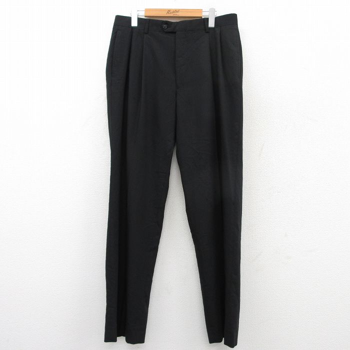 【90～00s】JOS.A.BANK 古着 リネンパンツ ツータック ネイビー 90～00s】JOS.A.BANK 古着 リネンパンツ ツータック ネイビー