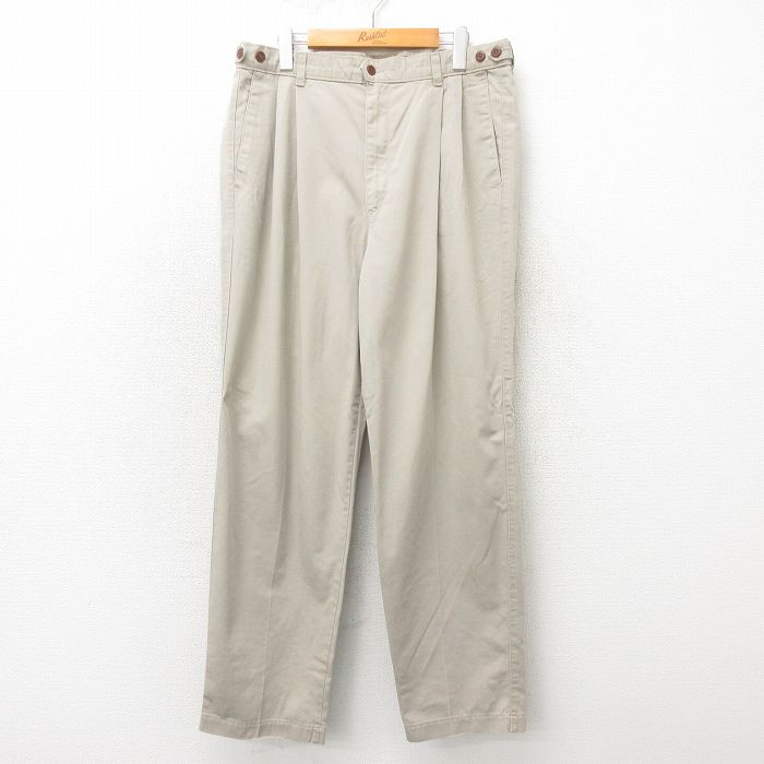 W34★古着 オービス ORVIS パンツ メンズ 90年代 90s コットン USA製 ベージュ カーキ 24may15 中古 ボトムス ロング 中古古着 オービス ORVISパンツ メンズ 90年代 90s