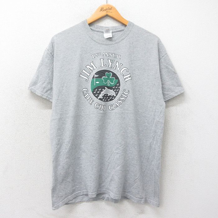 樂天商城 - 【中古】古着 半袖 ビンテージ ヴィンテージTシャツ メンズ 00年代 00s JIM LYNCH イルカ クルーネック 丸首 グレー 霜降り Lサイズ 中古 | 春夏 夏物 夏服 ヴィンテージTシャツ メンズファッション カットソー ティーシャツ ティシャツ メンズTシャツ 半袖Tシャ