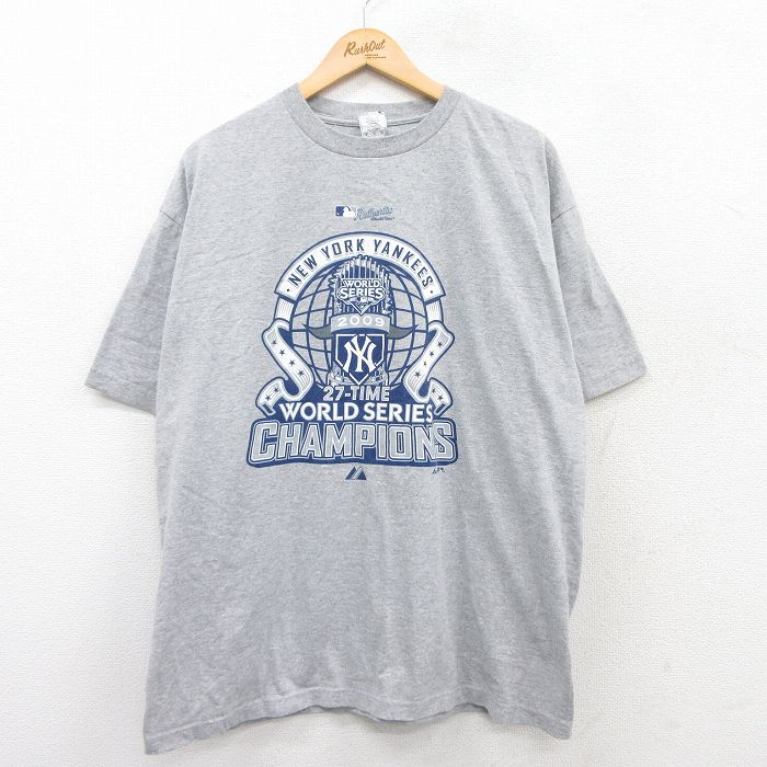 樂天商城 - 【中古】古着 半袖 ビンテージ ヴィンテージTシャツ メンズ 00年代 00s MLB ニューヨークヤンキース クルーネック 丸首 グレー 霜降り メジャーリーグ ベースボール 野球 XLサイズ 中古 | 春夏 夏物 夏服 ヴィンテージTシャツ メンズファッション カットソー ティ