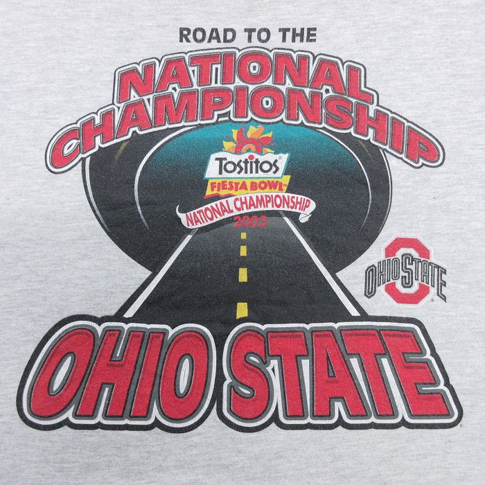 【中古】古着 ジャージーズ 半袖 ビンテージ ヴィンテージTシャツ メンズ 00年代 00s オハイオ クルーネック 丸首 グレー 霜降り Lサイズ 中古 | 春夏 夏物 夏服 ヴィンテージTシャツ メンズファッション カットソー ティーシャツ ティシャツ メンズTシャツ 半袖T