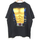 【中古】古着 半袖Tシャツ メンズ マーベル エックスメン コットン クルーネック 丸首 黒 ブラック XLサイズ 中古 | 春夏 夏物 夏服 メンズファッション カットソー ティーシャツ ティシャツ メンズTシャツ 半袖Tシャツ 半袖ティーシャツ カジュアルTシャツ おし