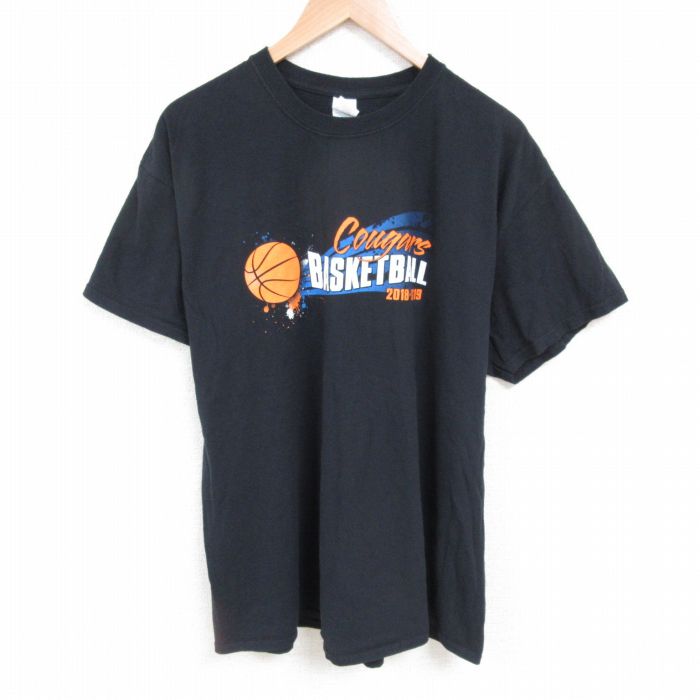 乐天商城 - 【中古】古着 バスケットボール 半袖Tシャツ メンズ XLサイズ 黒 コットン クルーネック スポーツMIX ストリート カジュアル アメカジ きれいめ ヴィンテージ 25may23 5OF