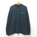 【中古】古着 長袖 ビンテージ ヴィンテージTシャツ メンズ 00年代 00s PRAXAIR 大きいサイズ 2L LL ビッグシルエット ゆったり ビッグサイズ オーバーサイズ コットン モックネック ハイネック 黒 ブラック XLサイズ 中古 | 春夏 春物 春服 秋冬 秋物 秋服 メン