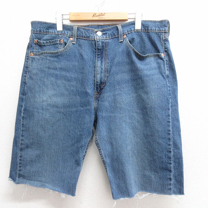 【中古】古着 リーバイス Levis 505 ショートパンツ ショーツ メンズ ヒゲ 紺 ネイビー デニム W38 中古 ボトムス 短パン ショーパン ハーフ | 春夏 春物 春服 夏物 夏服 半ズボン カジュアル メンズファッション ファッション おしゃれ 2OF