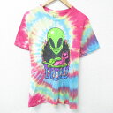 【中古】古着 半袖Tシャツ メンズ エイリアン CHILL コットン クルーネック 丸首 濃ピンク他 タイダイ Mサイズ 中古 | 春夏 夏物 夏服 メンズファッション カットソー ティーシャツ ティシャツ メンズTシャツ 半袖Tシャツ 半袖ティーシャツ カジュアルTシャツ お 2OF