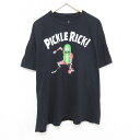 【中古】古着 半袖Tシャツ メンズ アニメ リックアンドモーティ 大きいサイズ 2L LL ビッグシルエット ゆったり ビッグサイズ オーバーサイズ コットン クルーネック 丸首 黒 ブラック XLサイズ 中古 | 春夏 夏物 夏服 メンズファッション カットソー ティーシャ