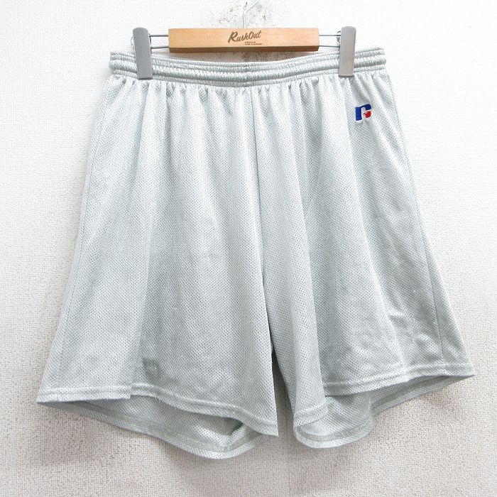 乐天商城 - 【中古】古着 ラッセル ショート トレーニングパンツ ショーツ メンズ 00年代 00s ワンポイントロゴ メッシュ地 グレー W35 中古 ボトムス 短パン ショーパン | 春夏 春物 春服 夏物 夏服 半ズボン カジュアル メンズファッション ファッション おしゃれ