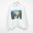 【中古】古着 ジャージーズ 長袖スウェット メンズ 90年代 90s 馬 クルーネック 丸首 USA製 アメリカ製 グレー 霜降り Lサイズ 中古 スエット トレーナー トップス | 春夏 春物 春服 秋冬 秋物 秋服 メンズファッション カジュアル おしゃれ ファッション(4)