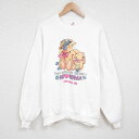 【中古】古着 ジャージーズ 長袖スウェット メンズ 90年代 クマ クルーネック 丸首 USA製 アメリカ製 白 ホワイト XLサイズ 中古 スエット トレーナー トップス | 春夏 春物 春服 秋冬 秋物 秋服 メンズファッション カジュアル おしゃれ ファッション 2OF