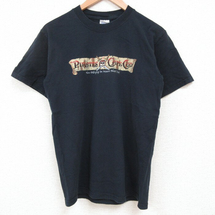 乐天商城 - 【中古】古着 半袖 ビンテージ ヴィンテージTシャツ メンズ 00年代 00s パイレーツ ケープコッド コットン クルーネック 丸首 黒 ブラック Sサイズ 小さいサイズ 中古 | 春夏 夏物 夏服 ヴィンテージTシャツ メンズファッション カットソー ティーシャツ ティシャ
