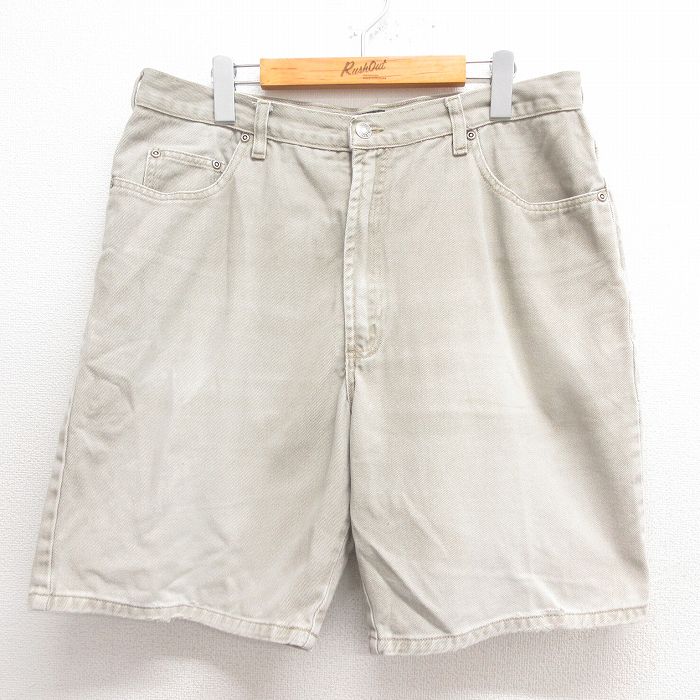 Nylon Shorts - 【中古】古着 ルート66 ショートパンツ ショーツ メンズ 00年代 00s コットン ベージュ カーキ デニム W35 中古 ボトムス 短パン ショーパン ハーフ | 春夏 春物 春服 夏物 夏服 半ズボン カジュアル メンズファッション ファッション おしゃれ