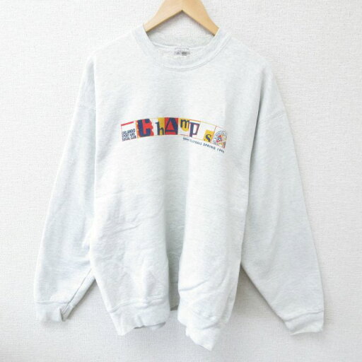 【中古】古着 フルーツオブザルーム 長袖スウェット メンズ 90年代 90s ChAmPs クルーネック 丸首 USA製 アメリカ製 薄グレー 霜降り XLサイズ 中古 スエット トレーナー トップス | 春夏 春物 春服 秋冬 秋物 秋服 メンズファッション カジュアル おしゃれ ファ 【中古】古着 フルーツオブザルーム 長袖スウェット メンズ 90年代 90s ChAmPs クルーネック 丸首 USA製 アメリカ製 薄グレー 霜降り XLサイズ 中古 スエット トレーナー トップス | 春夏 春物 春服 秋冬 秋物 秋服 メンズファッション カジュアル おしゃれ ファ