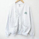【中古】古着 ジャージーズ 長袖スウェット カーディガン メンズ 00年代 00s 恐竜 Vネック 薄グレー 霜降り XLサイズ 中古 スエット トレーナー トップス | 春夏 春物 春服 秋冬 秋物 秋服 メンズファッション カジュアル おしゃれ ファッション 2OF
