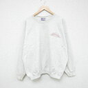 【中古】古着 ヘインズ Hanes 長袖スウェット メンズ 00年代 00s サンセット 大きいサイズ 2L LL ビッグシルエット ゆったり ビッグサイズ オーバーサイズ クルーネック 丸首 薄グレー 霜降り XLサイズ 中古 スエット トレーナー トップス | 春夏 春物 春服 秋冬 2OF