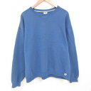 【中古】古着 ラッセル 長袖スウェット メンズ 00年代 00s 無地 大きいサイズ 2L LL ビッグシルエット ゆったり ビッグサイズ オーバーサイズ クル...