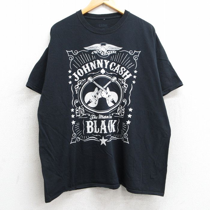 乐天商城 - 【中古】古着 半袖 ロックTシャツ バンドTシャツ メンズ ジョニーキャッシュ 大きいサイズ 2L LL ビッグシルエット ゆったり ビッグサイズ オーバーサイズ コットン クルーネック 丸首 黒 ブラック XLサイズ 中古 | 春夏 夏物 夏服 メンズファッション カットソー