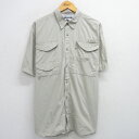 【中古】古着 コロンビア COLUMBIA 半袖 フィッシングシャツ メンズ 00年代 00s ワンポイントロゴ PFG 大きいサイズ 2L LL ビッグシルエット ゆったり ビッグサイズ オーバーサイズ コットン 薄ベージュ カーキ XLサイズ 中古 トップス | 春夏 春物 春服 夏物 夏(4)