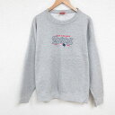 【中古】古着 長袖スウェット メンズ 00年代 00s NFL ニューイングランドペイトリオッツ 刺繍 大きいサイズ 2L LL ビッグシルエット ゆったり ビッグサイズ オーバーサイズ クルーネック 丸首 グレー 霜降り アメフト スーパーボウル XLサイズ 中古 スエット トレ 2OF