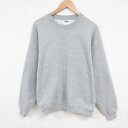 【中古】古着 長袖スウェット メンズ 90年代 90s 無地 クルーネック 丸首 グレー 霜降り Lサイズ 中古 スエット トレーナー トップス | 春夏 春物 春服 秋冬 秋物 秋服 メンズファッション カジュアル おしゃれ ファッション 2OF