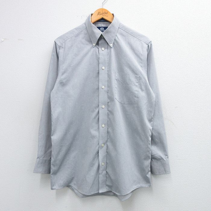 乐天商城 - 【中古】古着 長袖シャツ メンズ 00年代 00s ボタンダウン 薄グレー系 Mサイズ 中古 トップス | 春夏 春物 春服 秋冬 秋物 秋服 カジュアルシャツ メンズファッション 長袖シャツ おしゃれ カジュアル