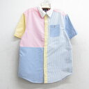 【中古】古着 ラルフローレン Ralph Lauren 半袖 ブランドシャツ キッズ ボーイズ 子ども服 ワンポイントロゴ オックスフォード クレイジーパターン...