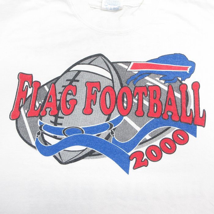 【中古】古着 半袖 ビンテージ ヴィンテージTシャツ キッズ ボーイズ 子供服 00年代 00s フットボール 企業広告 コットン クルーネック 丸首 白 ホワイト | 春夏 春物 春服 秋冬 秋物 秋服 女の子 子ども服 こども服 カジュアル ファッション おしゃれ かわいい