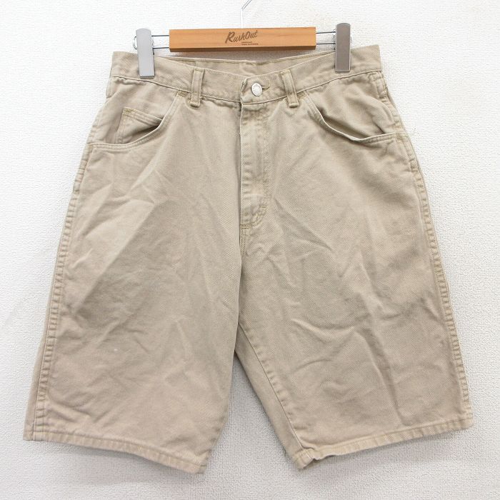Cotton Pants - 【中古】古着 ラングラー 90s ショートパンツ メンズ ベージュ Wrangler W30 コットン デニム ハーフパンツ ヴィンテージ アメカジ ストリート カジュアル きれいめ【spe】