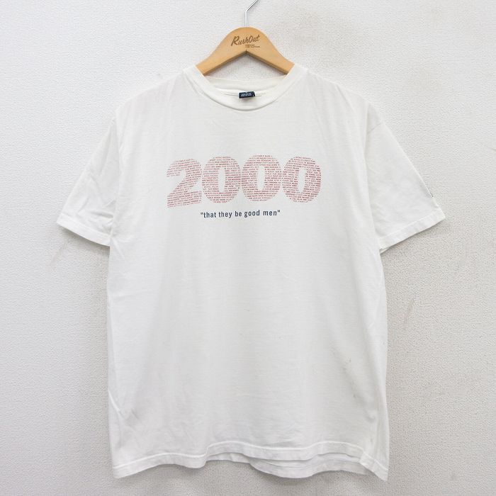 Rakuten - 【中古】古着 ギャップ 00s ヴィンテージTシャツ メンズ XLサイズ USA製 白 コットン クルーネック アメカジ ストリート カジュアル きれいめ レトロ オールド