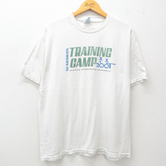【中古】古着 ヘインズ Hanes 半袖 ビンテージ ヴィンテージTシャツ メンズ 00年代 00s トレーニング イースタンワシントン 大学 クルーネック 丸首 白 ホワイト Lサイズ 中古 | 春夏 夏物 夏服 ヴィンテージTシャツ メンズファッション カットソー ティーシャツ 2OF
