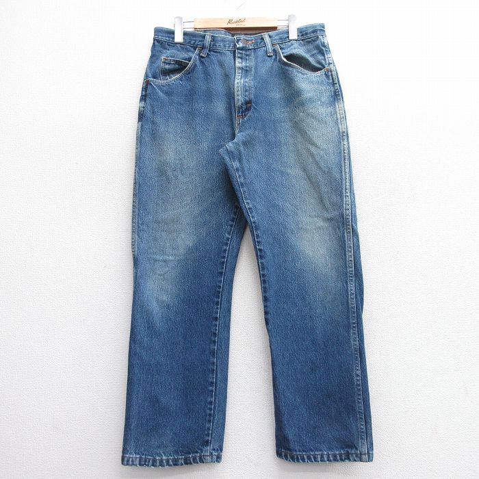 【中古】古着 ラスラー ジーンズ メンズ コットン 紺 ネイビー デニム W33 中古 ボトムス ジーパン Gパン ロングパンツ | 春夏 春物 春服 秋冬 秋物 秋服 長ズボン カジュアル メンズファッション ファッション おしゃれ