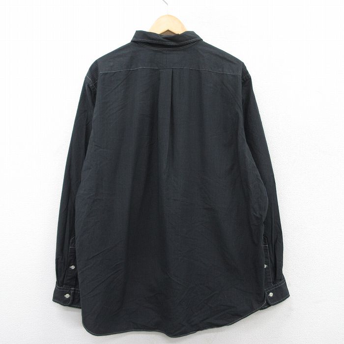 【中古】古着 ラルフローレン 90s 長袖シャツ メンズ 黒 Ralph Lauren 2Lサイズ コ...