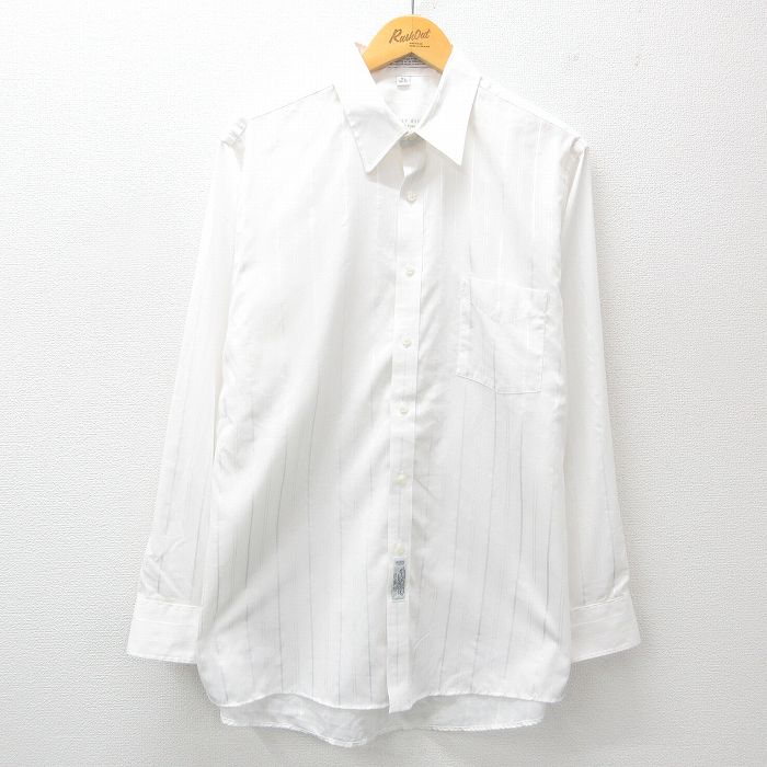 乐天商城 - 【中古】古着 長袖シャツ メンズ XLサイズ 白 カジュアルシャツ ストリート アメカジ ヴィンテージ きれいめ レトロ オールド 25jun03