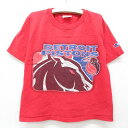 【中古】古着 チャンピオン champion 半袖 ビンテージ ヴィンテージTシャツ キッズ ボーイズ 子供服 90年代 90s デトロイトピストンズ コットン クルーネック 丸首 赤 レッド | 春夏 春物 春服 秋冬 秋物 秋服 女の子 子ども服 こども服 カジュアル ファッション