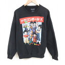 【中古】古着 長袖スウェット メンズ アニメ ドラゴンボールZ ベジータ クルーネック 丸首 黒 ブラック Lサイズ 中古 スエット トレーナー トップス | 春夏 春物 春服 秋冬 秋物 秋服 メンズファッション カジュアル おしゃれ ファッション